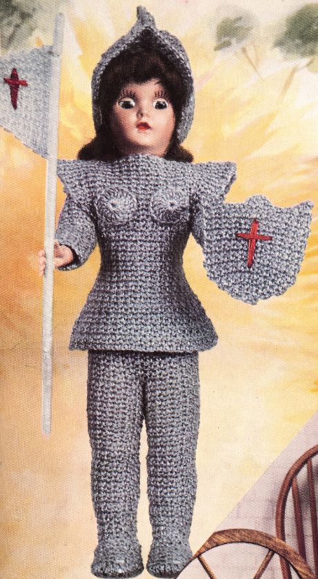 Crochet Doll JOAN of ARC Armor Suit 7 Clothes Pattern  