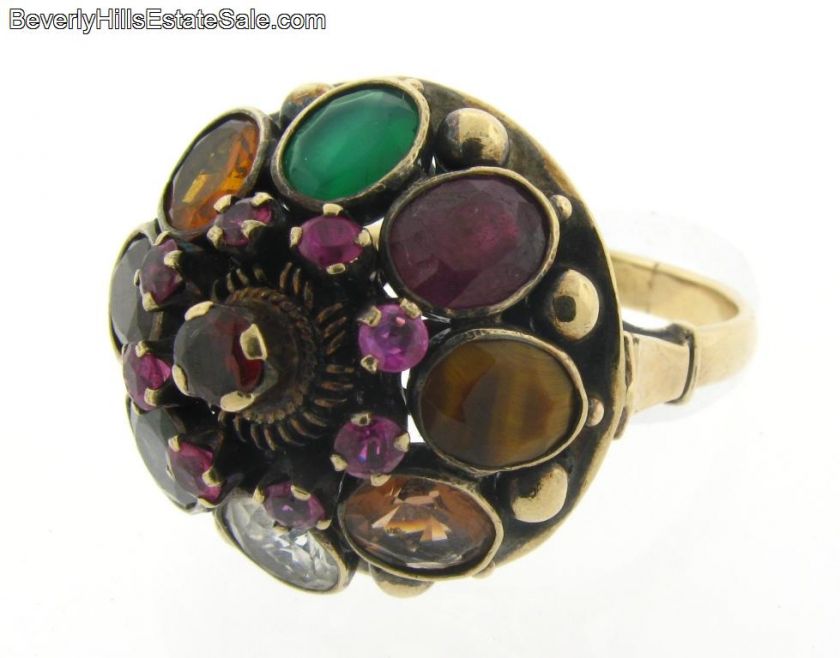 Antique 14k Multi Gem Princess Ring  