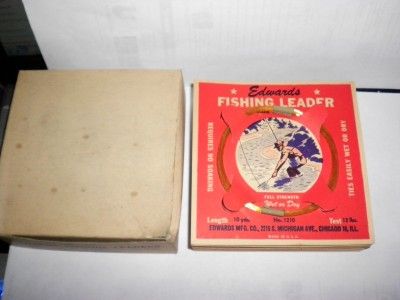 VINTAGE EDWARDS FISHING LEADER LINE 12 PACKS WITH BOX  