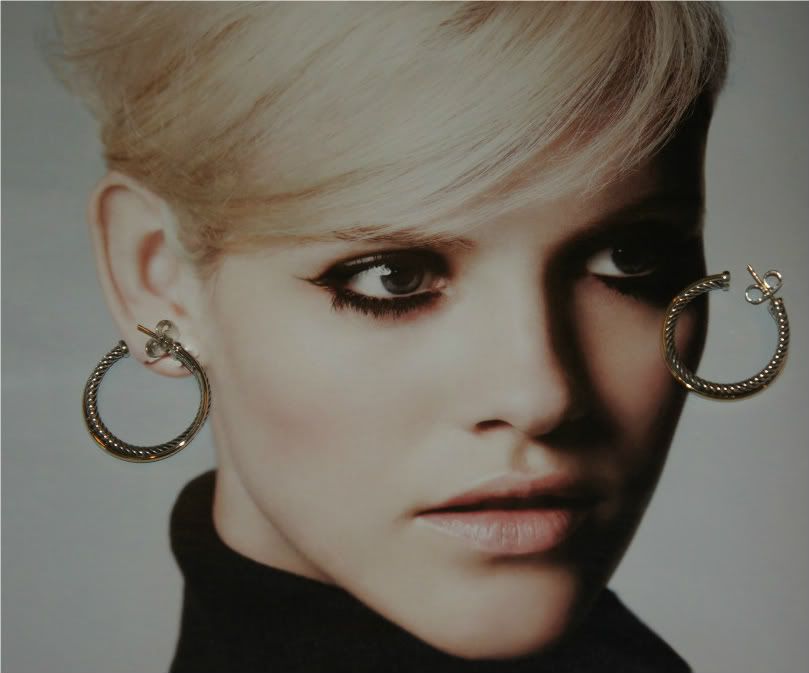   Medium 3MM 18 K Gold and Silver Crossover Hoop Earrings $795  