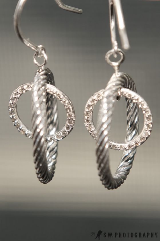   Yurman Pave Diamond Sterling Silver Mobile Earrings $1,100.00  