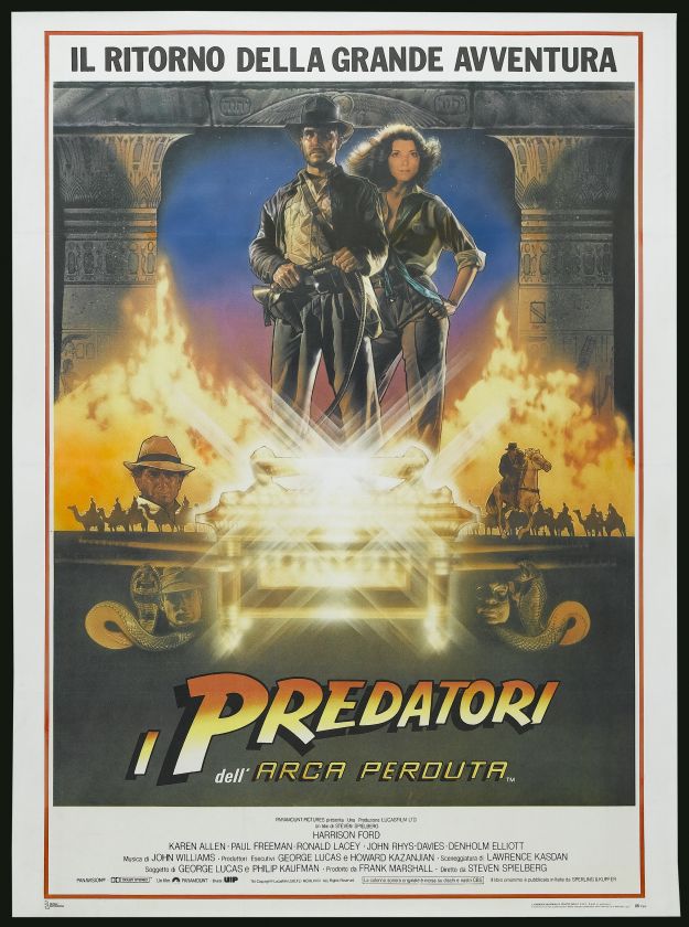 RAIDERS OF THE LOST ARK 1981 Italian Linen Movie Poster  