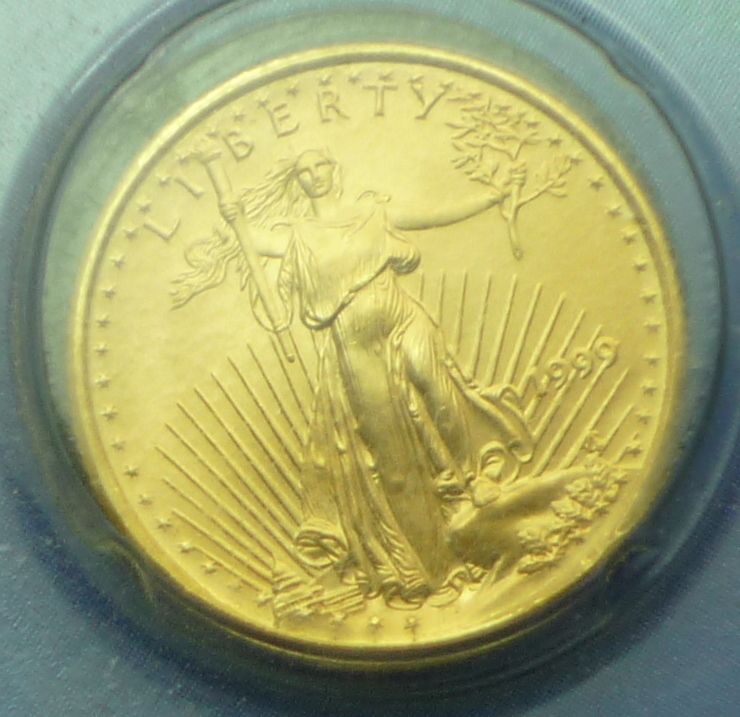 1999 Gold 1/10 oz.American Eagle In Colorful Showpak  