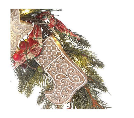   Gingerbread Cookie Garland Valerie Christmas Lights Clear NEW $70