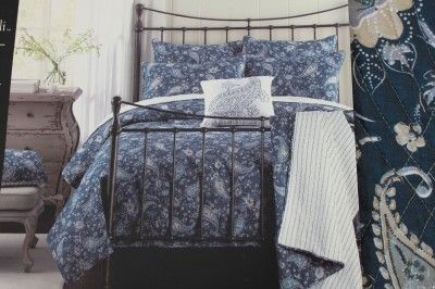 VALERIE BERTINELLI PAISLEY FULL/QUEEN QUILT+SHAMS SET   BLUE 3PC 