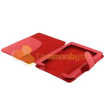 item Red Leather Pouch+Car Charger+Film For  Kindle 4 6 E 