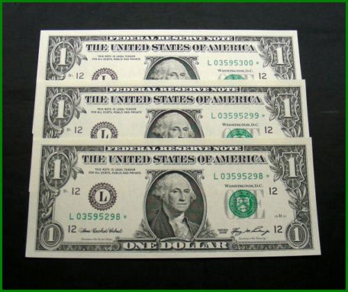 2006 $1 San Francisco Federal Reserve Star Notes   3 Consecutive