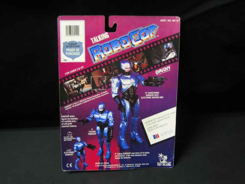 Talking Robocop Figure w/ Weapon Arm 93 Toy Island MOC  