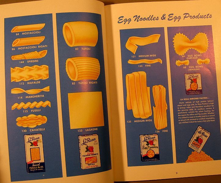 La Rosa pasta, 101 recipes, 1949, Danielson, CT  