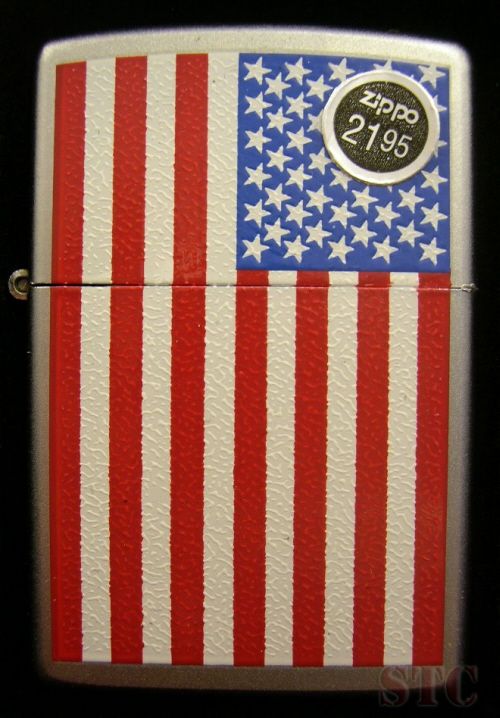 Zippo Lighter United States of America Flag Brushed Chrome Lifetime 