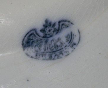 ART NOUVEAU FLOW BLUE PLATE MALVERN PATTERN c1914 2#e  