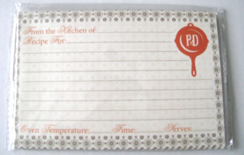 Paula Deen Recipe Cards 4x6 18 or 20 Count   5 Types  