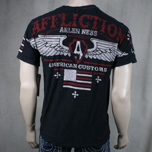 AFFLICTION Mens ARLEN NESS V neck shirt henley lava wash AMERICAN 