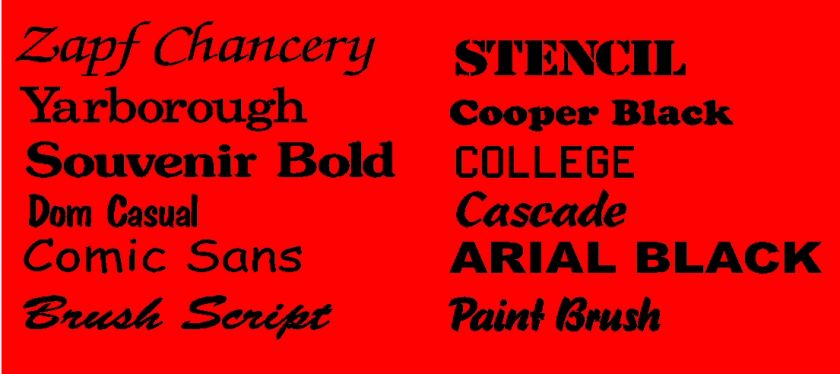 Available Font Names