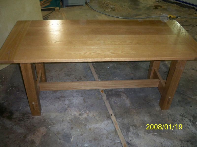 Stickley Inspired Trestle Mission Dine Table Oak 36x84  