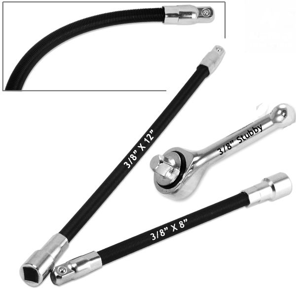 Flexible Extension Bars With 3/8 Stubby Ratchet  