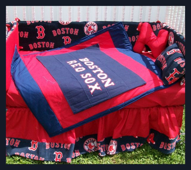 NEW baby crib bedding set m/ BOSTON RED SOX fabric  