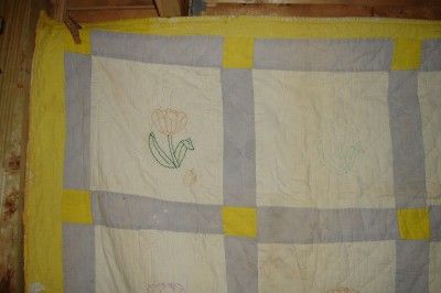 ANTIQUE TWO VERY OLD HANDMADE BABY QUILTS  