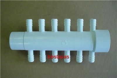 SPA PVC manifold 1slip x 1spg with (12) 3/8 barbs  