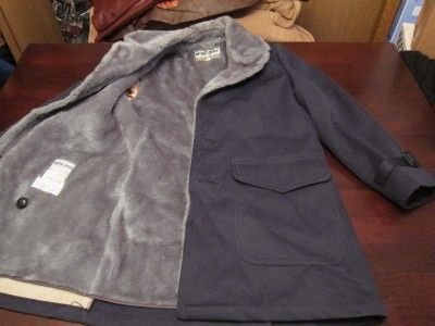   Mens USA Made Navy Winter Sherpa Lined Barn Jacket Coat Sz 36 S  