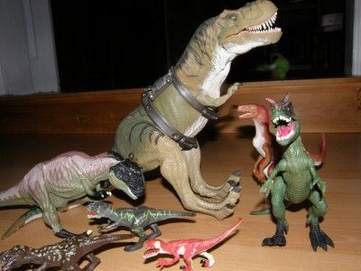   PARK DINOSAURS T REX THRASHING DIMETRODON DINOSAURS LOT  