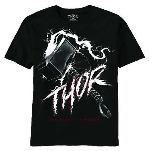 SHIRT THOR MOVIE LIGHTNING BOLT ATTACK T/S MJOLNIR  