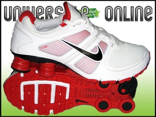 NIKE SHOX TURBO+ 11 MENS 10.5   WHITE BLACK SPORT RED RUNNING SHOES 