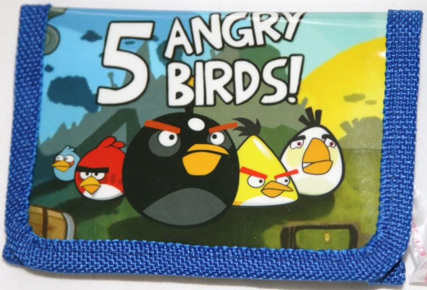 NEW Angry Birds Kids Tri fold Wallet Party Favors Red Blue Black LOW 