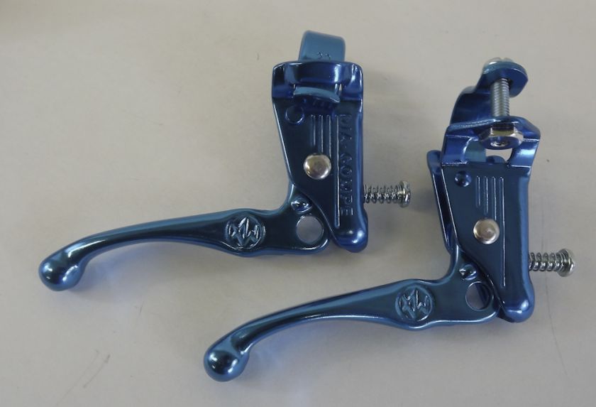 New Dia Compe Tech 3 Old School BMX Brake Lever Set Blue Anodized 