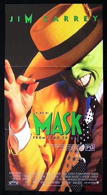 THE MASK Jim Carrey ZERO TO HERO Original daybill  