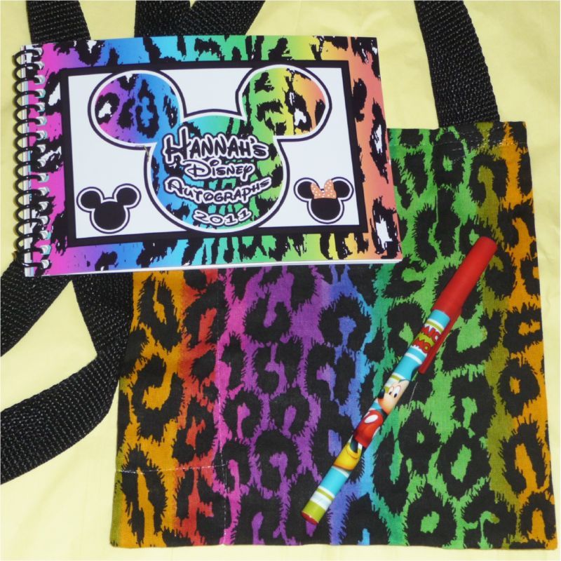 Disney RAINBOW LEOPARD MICKEY Autograph Book/Bag & Pen  