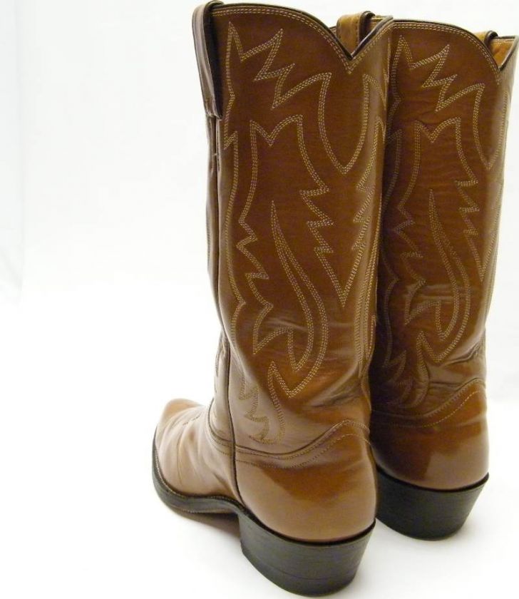 MENS VINTAGE JUSTIN 1311 BROWN LEATHER COWBOY WESTERN BOOTS SZ 6.5~1/2 