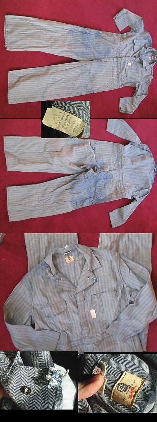 NEW NWD Vintage 70s HBT MENS DENIM COVERALLS 44S 40x30  