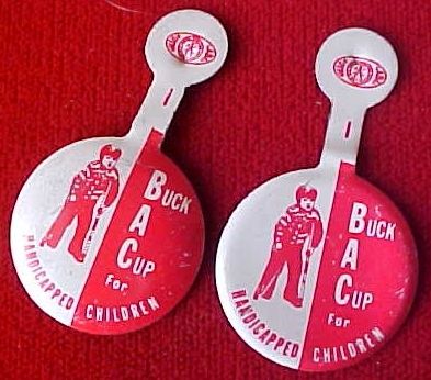 March of Dimes Buck A Cup Tin Buttons  