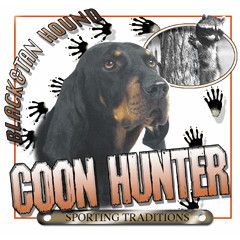 COON HUNTING Black and Tan  Hound Dog T Shirt  