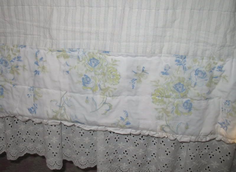 Rachel Ashwell QUILT blue rose floral patchwork Twin  