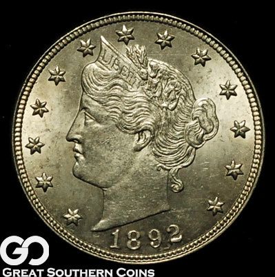 1892 Liberty V Nickel GEM BU ** TOUGH THIS NICE  