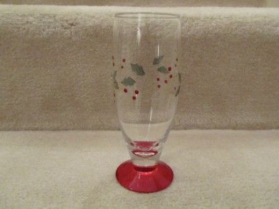 Lot of 11 Holiday Festive 12 oz Etched Drink Glasses Christmas Holly 