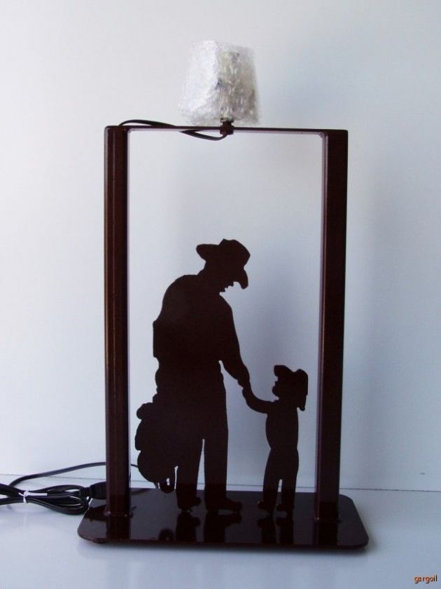 COWBOY LITTLE PARDNER PLASMA CUT STEEL SILHOUETTE LAMP  