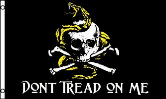   DONT TREAD ON ME FLAG BANNER JOLLY ROGER TEA PARTY GADSDEN 3X5  