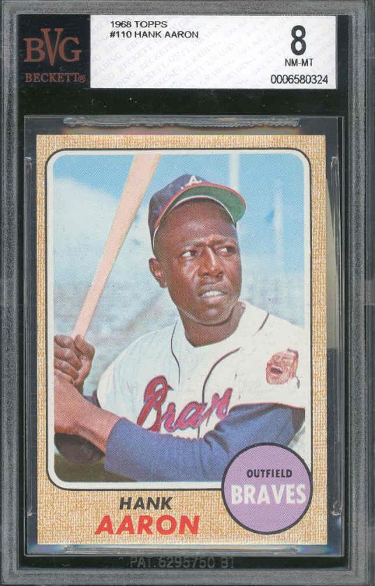 1968 topps #110 HANK AARON braves BGS BVG 8  