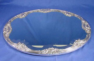 Vintage CAMUSSO PERU Sterling LARGE Footed Plateau Mirror  