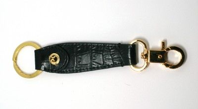 ST JOHN KNITS BLACK MOCK CROCK KEY RING  