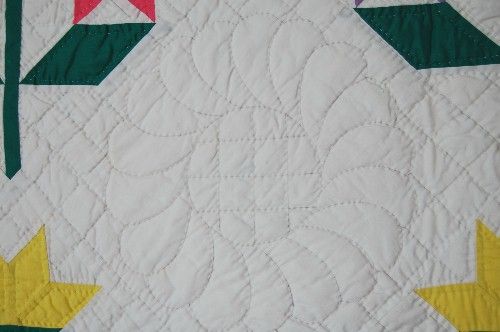 VIBRANT 40s Carolina Lily Antique Quilt ~Swag Border  