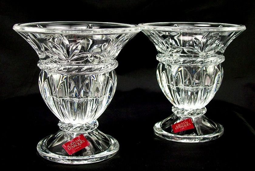 Cristal DArques/Paris CARTHAGE Candlestick HOLDERS  