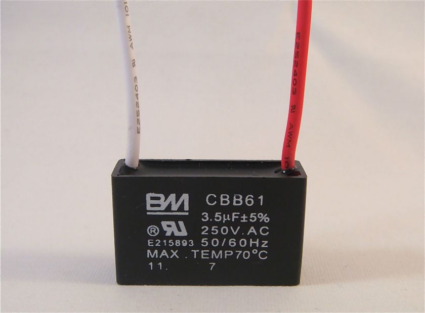 CEILING FAN CAPACITOR CBB61 3.5uf 2 WIRE  