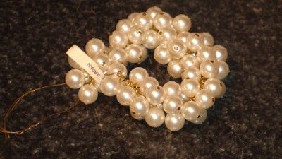 Vintage Pearls Japan Cha Cha Braclet 10mm Beads GT  