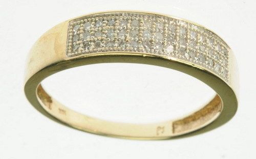 LADIES 10K SOLID YELLOW GOLD DIAMOND WEDDING BAND ESTATE RING J209013 