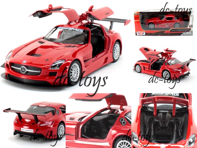 Motormax Mercedes Benz SLS AMG GT3 Gullwing 124 Diecast Red  