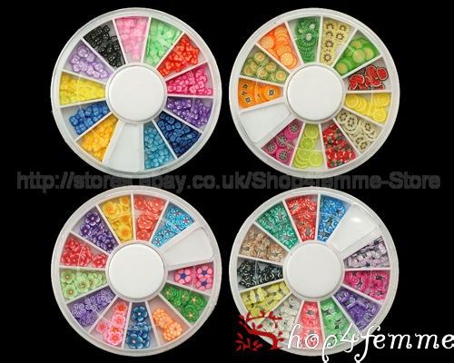 Selections of Fimo Slices with Free Storage Wheel   For Nail Art 